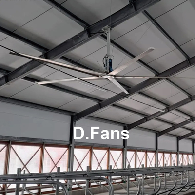 مروحة صناعية كبيرة للورشة مروحة HVLS كبيرة مع شفرات مضادة للاصطدام