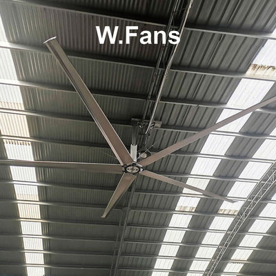 مروحة صناعية كبيرة للورشة مروحة HVLS كبيرة مع شفرات مضادة للاصطدام