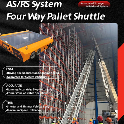 B13 ASRS نظام المكوك الأربعة طرق الوزن الثقيل الأتمتة العالية مستودع التخزين المكوك الصلب رفوف